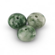 Natural stone bead Skarn rondelle 5x8mm Amazon Green